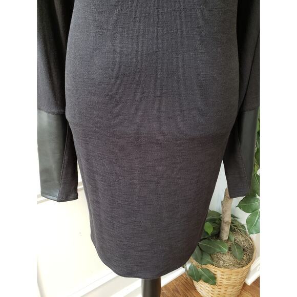 Express Sweater Dress Womens Small Black Stretch Long Sleeve Turtleneck Pullover - Picture 6 of 12